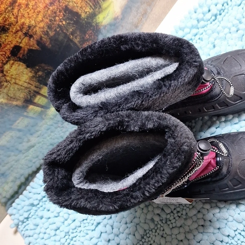 NWT Ranger pac boots size 1 all-weather boots black/pink girls